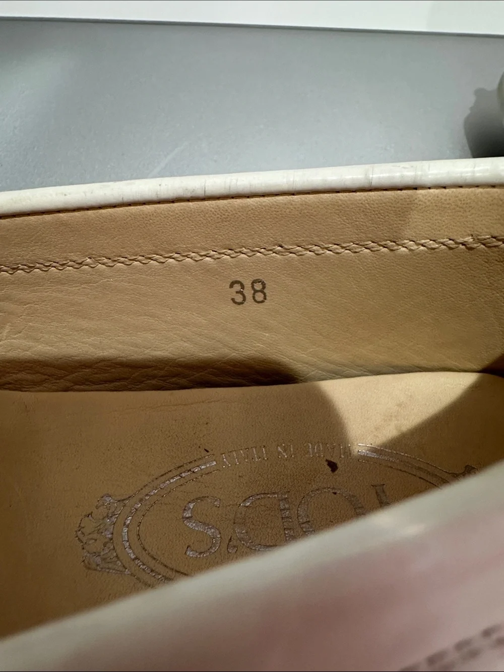 Tod's White Leather Penny Loafers